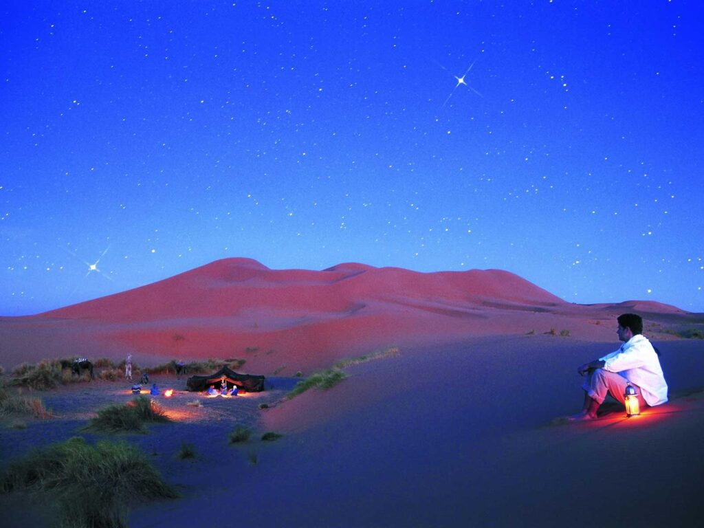 Starry sy in the Sahara desert of Morocco